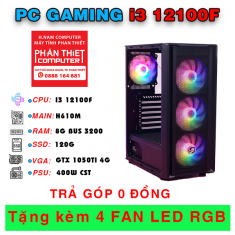 BỘ PC HNAM CORE I3 12100F / VGA 1050Ti 4G / DDR4 8GB 3200 / SSD 120GB / PSU 350W